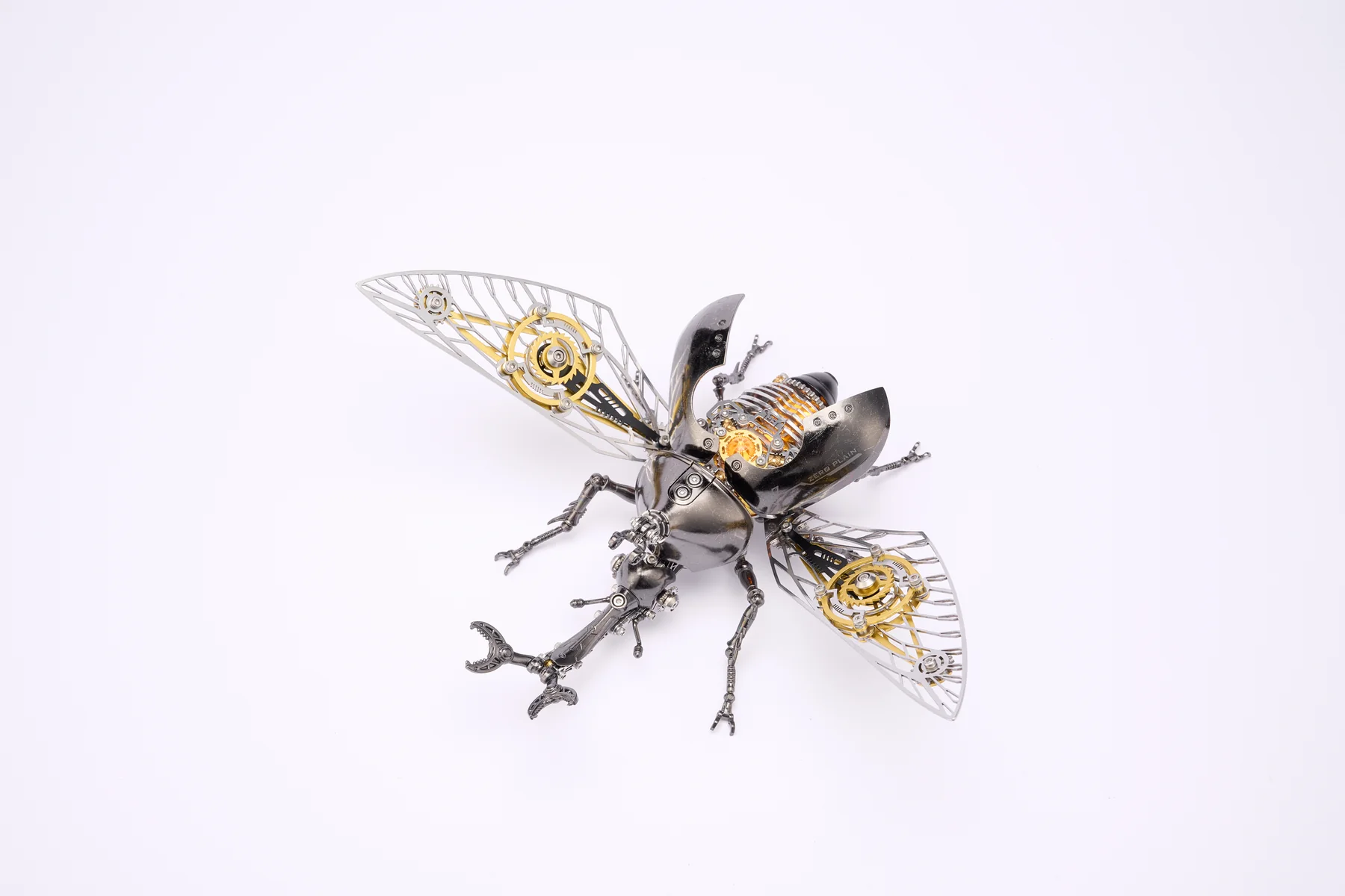 Full view of the Rhinoceros Beetle in Vintage Gunmetal